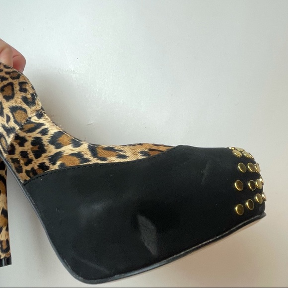 Frederick’s Cheetah Print Platform Stripper Heels Size 7.5 - Picture 10 of 12